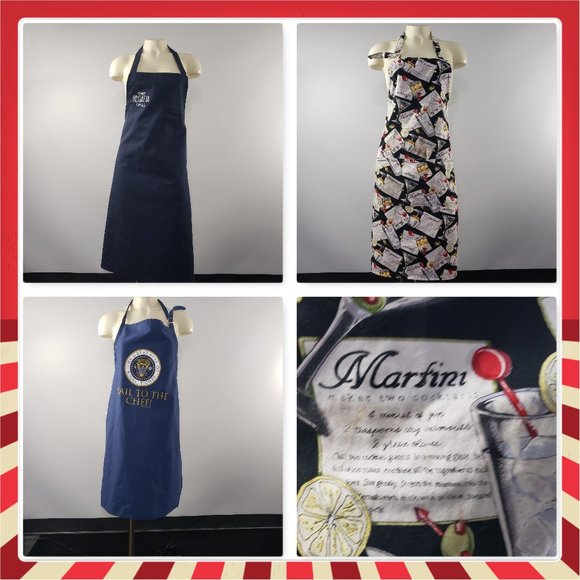 Accessories - 3 cooking kitchen aprons Regatta Grill Martini Great Seal of Chef Hail to chef